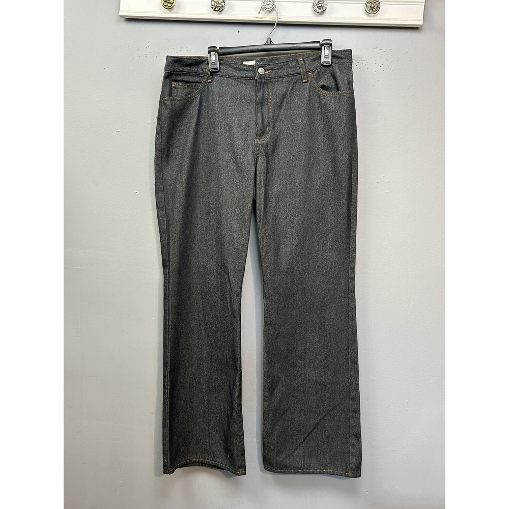 Vintage Gap Jeans Womens 16 Gray Dark Wash Trouser Flare High‎ Rise USA Denim